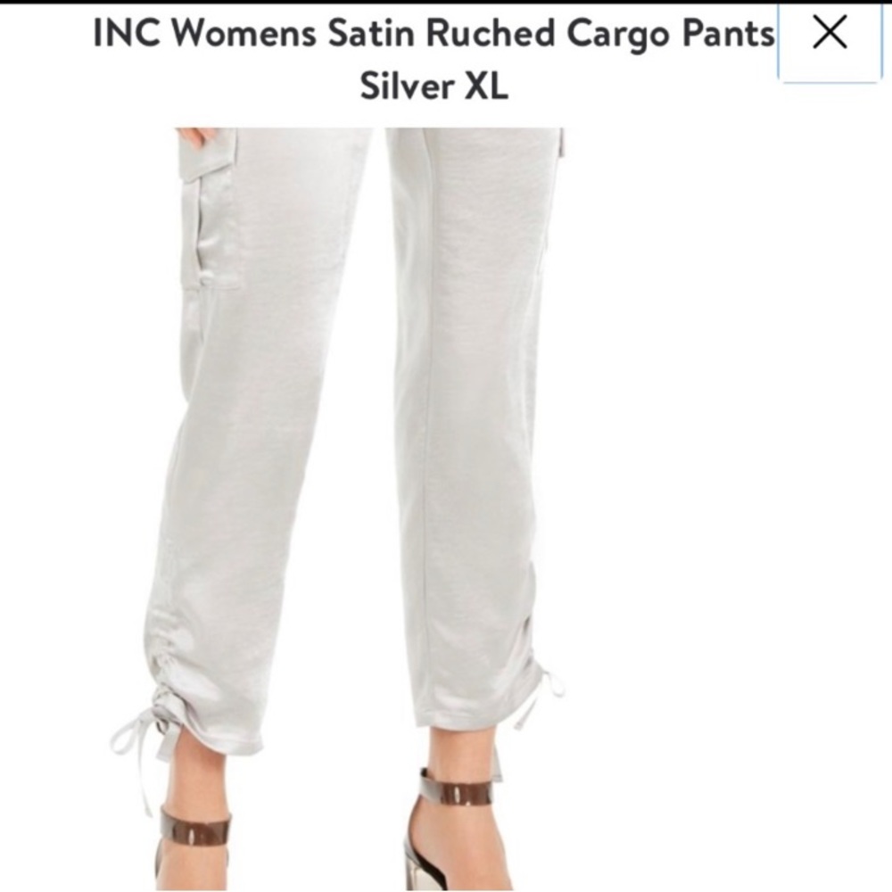 INC Platinum Runway Satin Joggers/Cargo pants XL